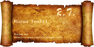 Ruzsa Teofil névjegykártya